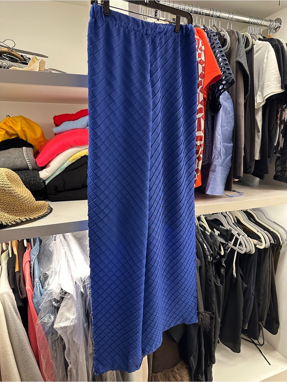 Lafayette 148 New York Royal Blue Quilted Skirt